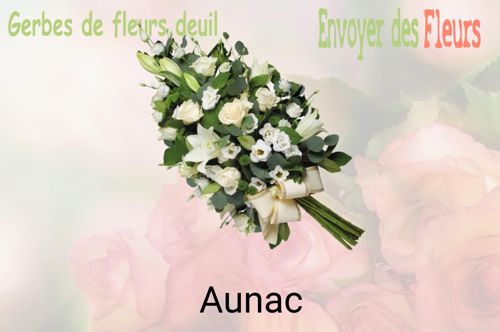 Gerbe de fleurs de deuil livrée à Aunac